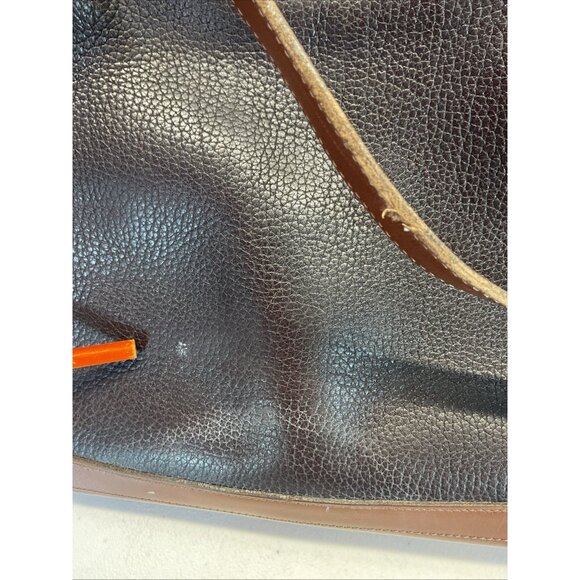 EUC VTG‎  Dooney & Bourke Black Tan Tumbled Pebbled Leather Hobo shoulder Bag - Picture 5 of 16